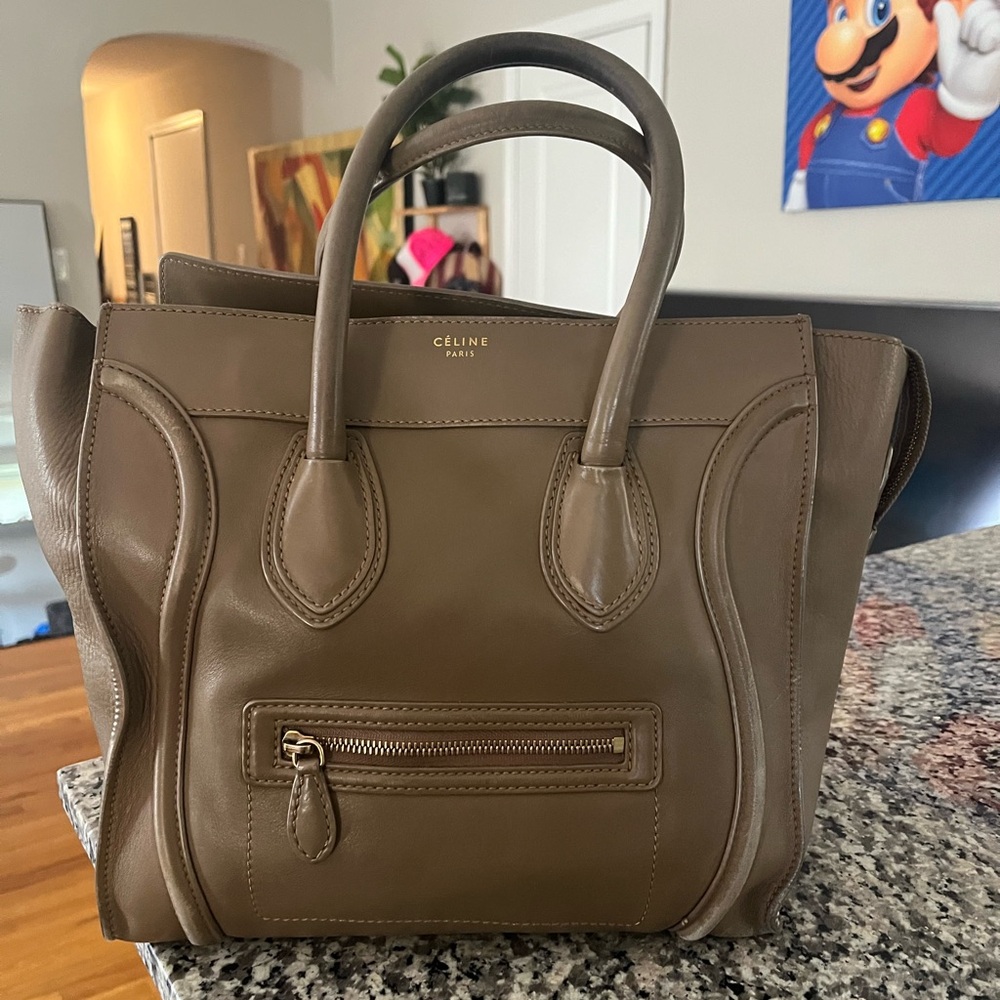 Celine Smooth Calfskin Mini Luggage Tote Camel